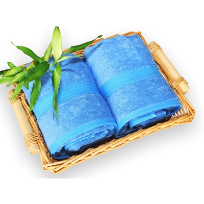 bambusová osuška 100x150 cm modrá