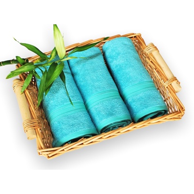 bambusový ručník 50x100 cm tyrkysový