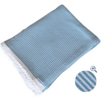 Pletená deka IMPERIO 130x170 cm modro-bílá
