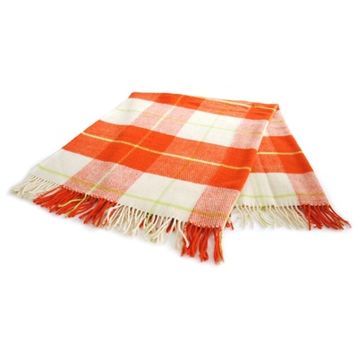 Vlněná deka ROMA oranžová 130x170 cm